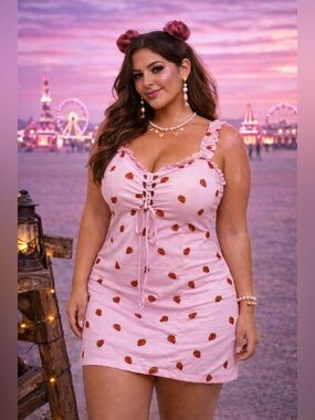 🔥5/$35🔥 SHEIN Curve Strawberry Cutie Pinup Dress